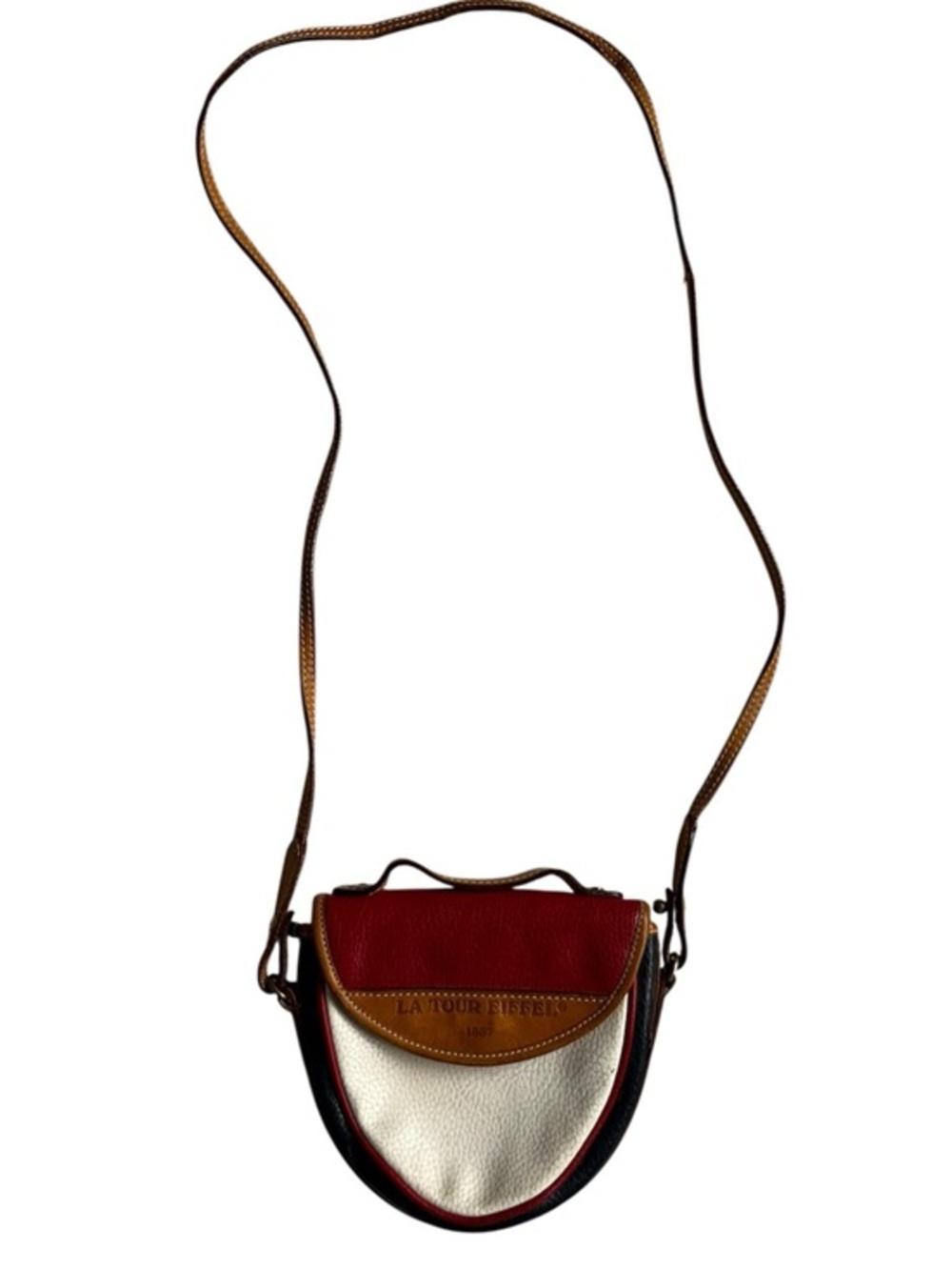 La Tour Eiffel 1887 vintage small Leather Crossbody Bag